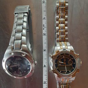 2 Unisex Watches Fossil and VS (Versus/Versace?) Bundle